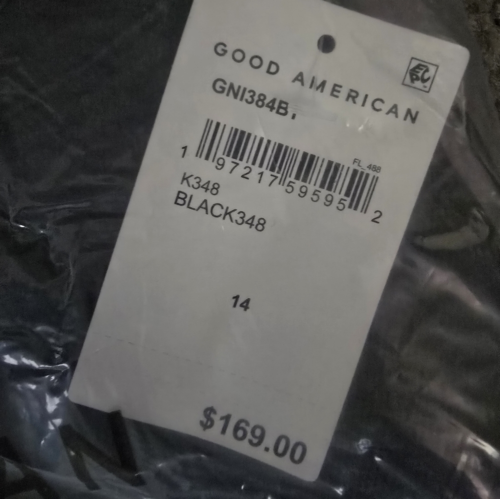 NWT Good American Good 90s Relaxed Jeans - Size 14 Black - Picture 6 of 7